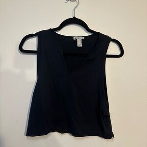 Forever 21 Black Sleeveless Muscle Crop Top